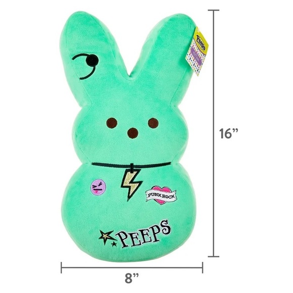 Peeps LAST ONE ☝️ 16” Emo Mint Green Punk Rock Bunny Plush With Free Gift! - Picture 5 of 7